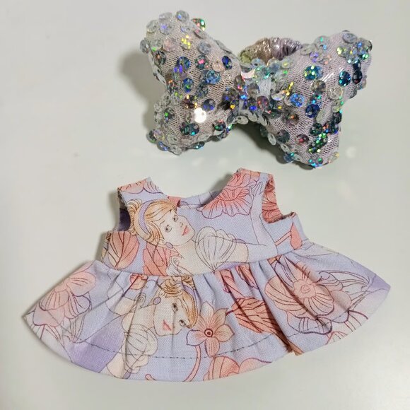 Disney Princess Cinderella Dress with Matching Sequin Bow Labubu Outfit - Picture 5 of 6